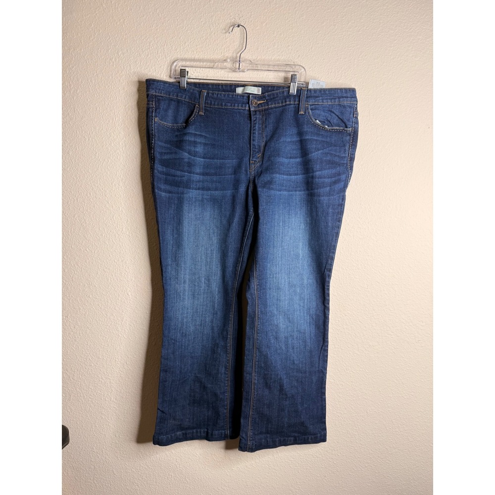 Levis 590 Bootcut Jeans Dark Wash Fuller Waist Flap Pocket Plus Size 22W